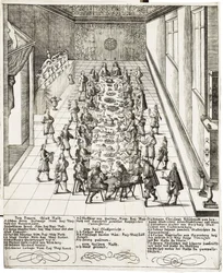 Feestmaal ter gelegenheid van de eed van trouw ontvangen door Ferdinand IV (1633-1654) Koning van de Romeinen, Koning van Hongarije, en Koning van Bohemen op 5 september 1651 in Wenen