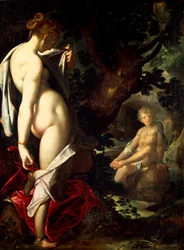 Hermafrodiet en Salamace, door Bartholomaeus Spranger