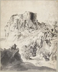 Italiaans landschap met kasteel