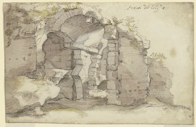 Ruïne van een antiek gebouw met tongewelf