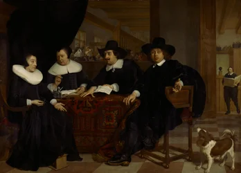 Twee regenten en twee regentessen van het Spinhuis