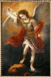 Aartsengel Michael werpt de duivel in de afgrond (schilderij)