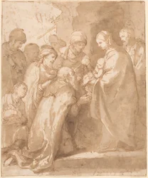 De Aanbidding der Koningen, ca. 1650-1656 (pen en inkt)