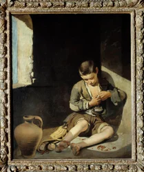 Jonge bedelaar. Schilderij door Bartolome Murillo (17e eeuw)