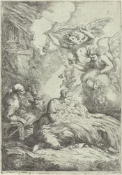 Geboorte van Christus met engelen