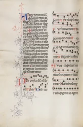 Missale: Fol. 111v, bevat wat muziek als onderdeel van de Palmzondagliturgie, 1469