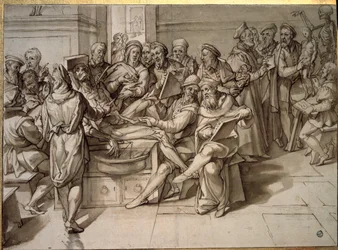Anatomische les gegeven door Michelangelo Buonarroti, ook bekend als Michelangelo