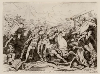 Slag bij Ticinus, 218 voor Christus (ets)