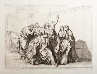 Brutus zweert de dood van Lucretia te wreken en veroordeelt de familie Tarquinius uit Rome