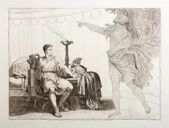 Caesars geest verschijnt aan Brutus vóór de slag bij Filippoi