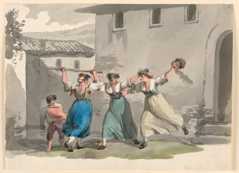 Tekening, Gevecht van vrouwen in Rome, 1807-08