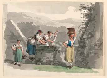 Tekening, Wasserij in de bergen bij Rome, 1807-08