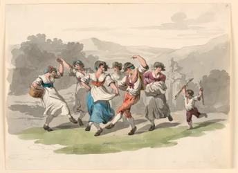 Tekening, Terugkeer van de wijnoogst, 1807-08