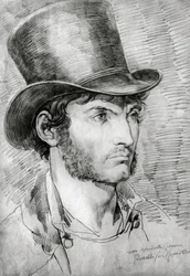 Mannelijk portret (Echte Romein), tekening door Bartolomeo Pinelli (1781-1835)