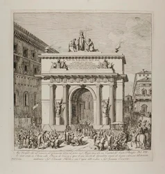 De triomfantelijke intocht van Pius VII in Rome op 24 mei 1814