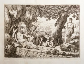 Romulus en Remus gezoogd door de wolvin