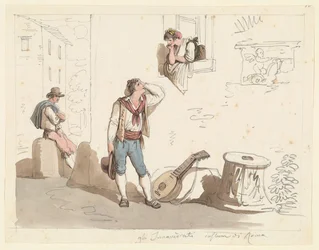 De serenade, studie voor Romeinse kostuums en gebruiken