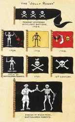 Een selectie van 18e-eeuwse piratenvlaggen