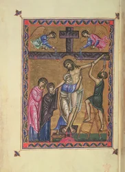 De Kruisafneming, fol. 8b uit MS Egerton 1139, de Psalter van Koningin Melisende, Jeruzalem