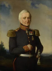 Huibert Gerard Baron Nahuys van Burgst (1782-1858). Lid van de Raad van Nederlands Oost-Indië, in het uniform van generaal-majoor titulair
