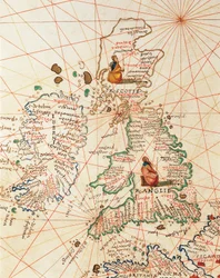 Europa: Groot-Brittannië en Ierland, uit Atlas van de Wereld in drieëndertig Kaarten, door Battista Agnese