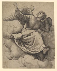 Engel zittend op een wolk, ca. 1560