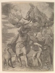 De Engel die de Arm van Abraham Tegenhoudt, na 1552