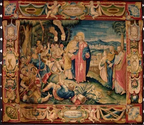De kus van Judas. Wandtapijt vervaardigd in de Brusselse manufacturen. 16e eeuw, Genua, Musei di Strada Nuova