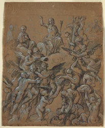 Tekening, Christus in Glorie met Engelen, ca. 1630