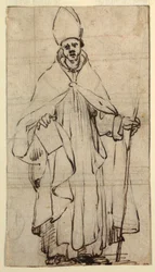Tekening, Staande bisschop, ca. 1620