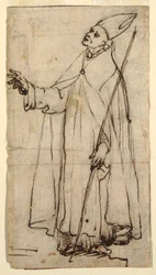 Tekening, Staande bisschop, ca. 1620