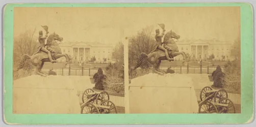 Het kolossale bronzen ruiterstandbeeld van Gen. Andrew Jackson