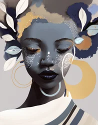 Portret van een vrouw met een serene uitdrukking