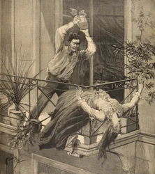 Een moeder gedood door haar zoon, uit ‘Le Petit Parisien’, 20 september 1891