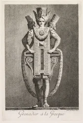 Mascarade à la Grecque: Grenadier à la Grecque Plaat 3, 1771