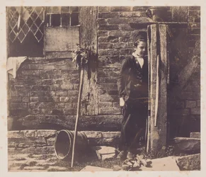 Walter Chamberlain verstopt zich achter Bredicot-pomp, midden jaren 1850