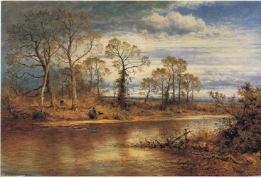Een Engelse rivier in de herfst