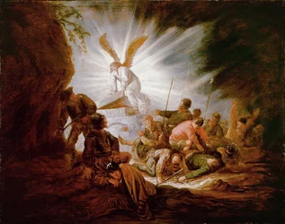 De engel opent het graf van Christus (schilderij op eikenhout)