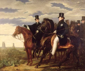 De hertog van Wellington beschrijft het slagveld van Waterloo aan koning George IV (1762-1830) 1844