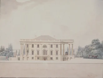 Het zuidelijke portiek van het presidentiële huis, 1807