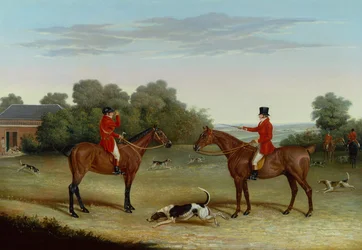 De Meester met Honden buiten de Kennels