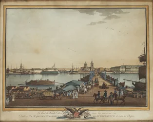 De Wisselbrug op het Vasilievsky-eiland, 1799