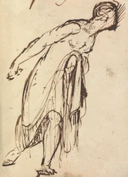Studie van een leunende figuur