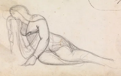 Studie van een vrouw in gedeeltelijke rust