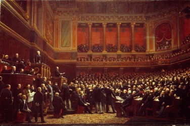 Louis Adolphe Thiers (1797-1877), uitgeroepen tot ‘Bevrijder van het Grondgebied’ tijdens de zitting van de Nationale Vergadering die op 16 juni in Versailles werd gehouden