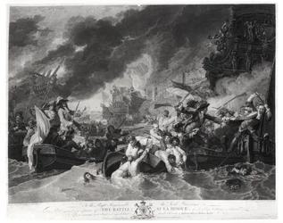 Slag bij de Haag, 29 mei 1692, gegraveerd door William Woollett (1735-85) 1781