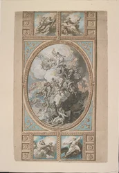 Ontwerp voor de plafonddecoratie van de Koninklijke Kapel, Windsor Castle (recto), ca. 1779
