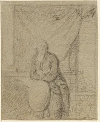 Portret van een man voor een raam