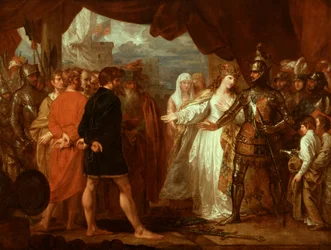 Koningin Philippa doet voorbede voor het leven van de Burgers van Calais