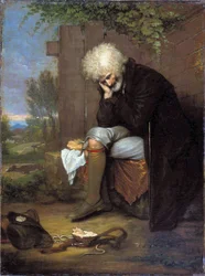 De pelgrim die rouwt om zijn dode ezel